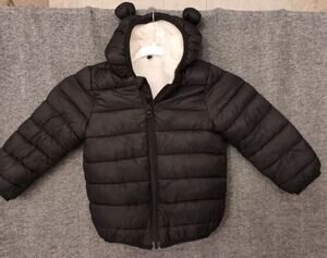 Cecorc Puff Jacket Baby 2T Puffer Coat Hooded Zip Black